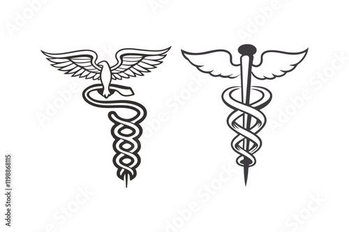 Set of medicare icon silhouette vector style white background