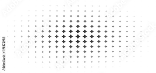 Halftone gradient background with grunge. Grit noise texture with faded edges. Backdrop with pixilated vectors in a retro style Decorative wallpaper with white and black sand noises.