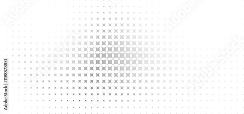 Halftone gradient background with grunge. Grit noise texture with faded edges. Backdrop with pixilated vectors in a retro style Decorative wallpaper with white and black sand noises.