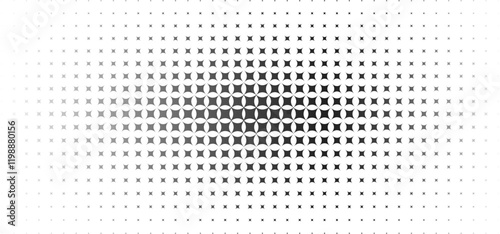 Halftone gradient background with grunge. Grit noise texture with faded edges. Backdrop with pixilated vectors in a retro style Decorative wallpaper with white and black sand noises.