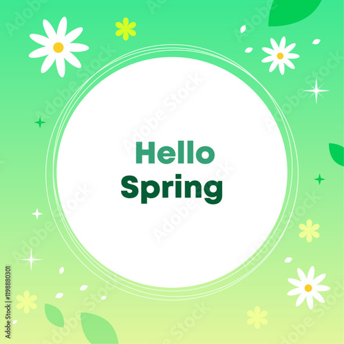 Flower and spring landscape illustration