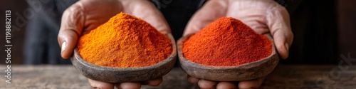 Artisan Spice Market Display Handcrafted Wooden Bowls with Rich Moroccan Blends - Culinary Heritage Content and Authentic Flavors for Gourmet Marketing
