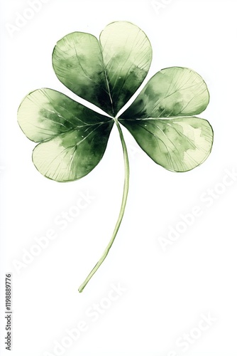 Clovers arranged in a unique art style showcasing texture and color variances photo