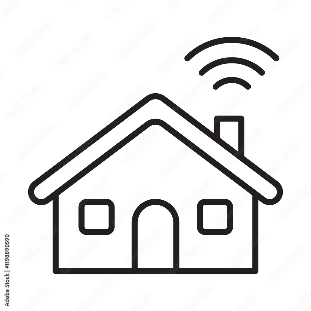 Smart Home Icon - WiFi-Enabled Smart Home Automation System Smart Home Icon - WiFi-Enabled Smart Home Automation System