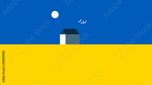 ukraine flag on the window