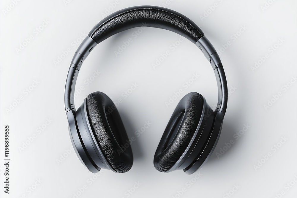 A set of headphones lying flat showcases the concept of dissonance with conflicting sounds in each ear, highlighting the challenge of navigating differing perspectives in a minimalist way A set of headphones lying flat showcases the concept of dissonance with conflicting sounds in each ear, highlighting the challenge of navigating differing perspectives in a minimalist way