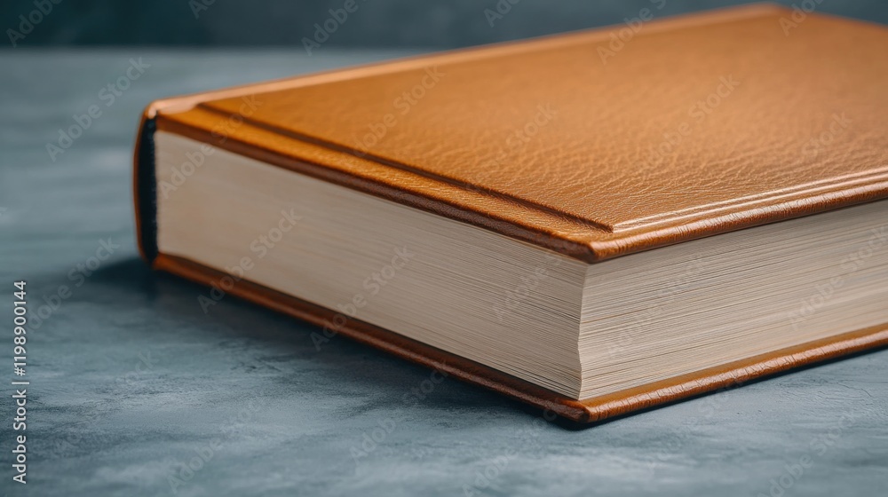 Fototapeta premium leather-bound book opening, with embossed lettering 