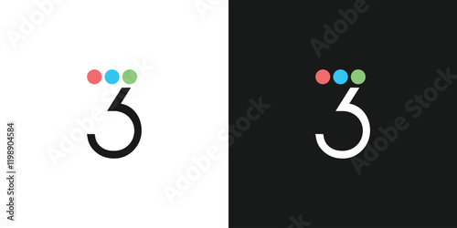 Unique and modern three color logo design