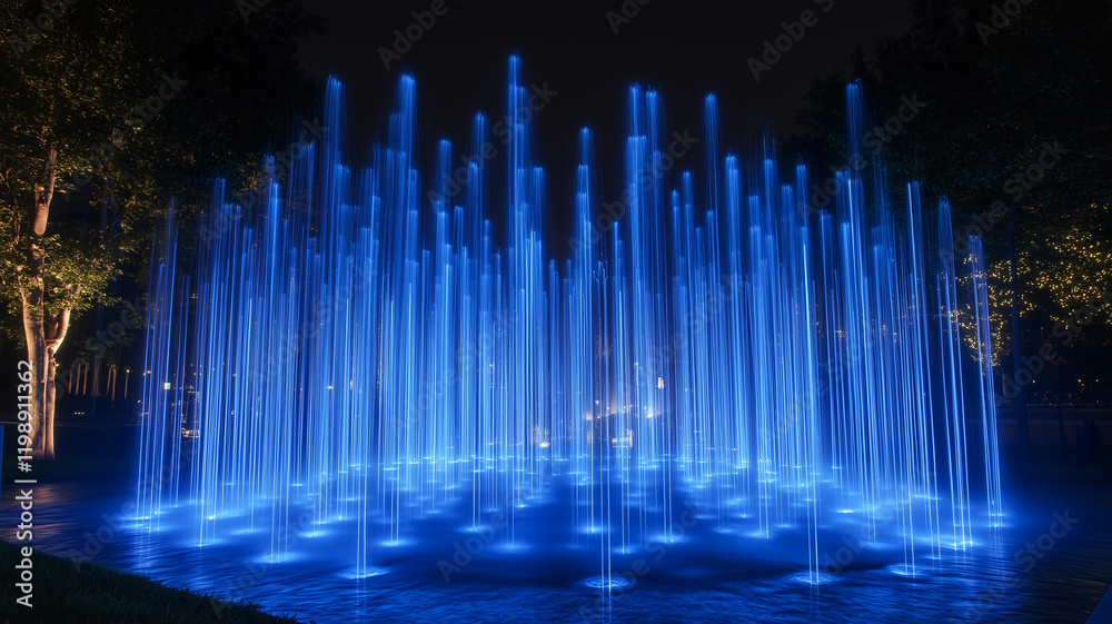 Obraz premium blue stage spotlight