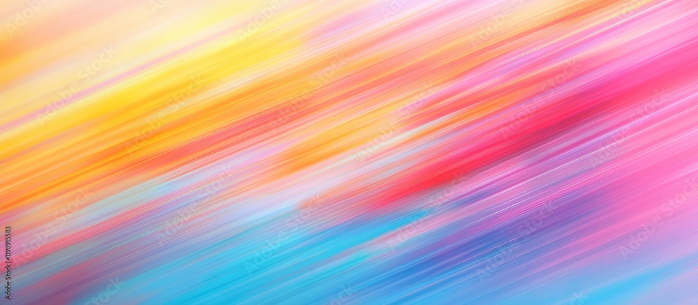 Obraz premium Abstract colorful background with smooth gradient transition in pink, orange, blue and yellow tones, featuring Copy Space for text placement.