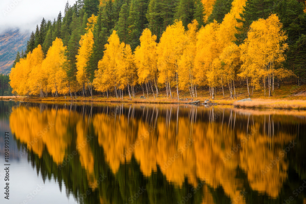 Obraz premium Autumn Serenity in Nordic Forests