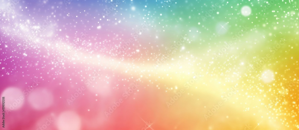Colorful abstract background with light effects and bokeh in vibrant rainbow hues with Copy Space for text placement. Colorful abstract background with light effects and bokeh in vibrant rainbow hues with Copy Space for text placement.