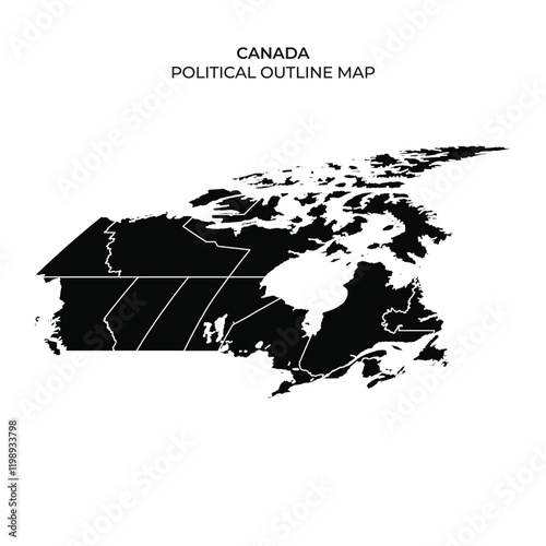 Canada political outline map showing geographical regions clearly