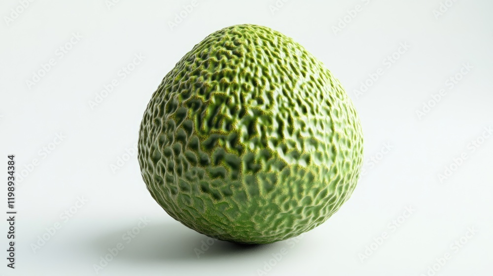 Freshly picked avocado on a light background with textured skin and copy space for text placement Freshly picked avocado on a light background with textured skin and copy space for text placement