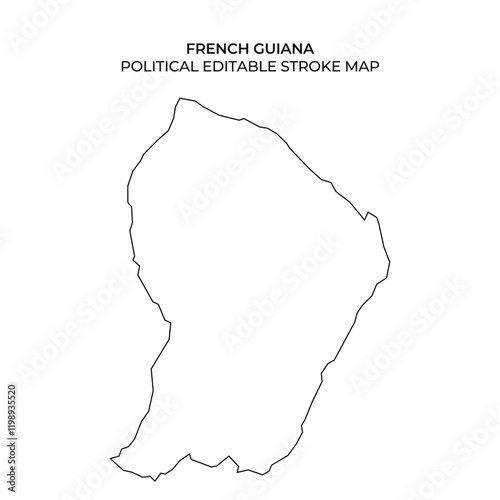 Editable stroke map of French Guiana for political use