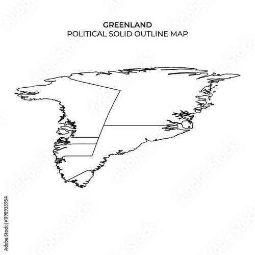Political outline map of Greenland showing clear boundaries