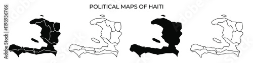 Political maps illustrating the divisions of Haiti over time