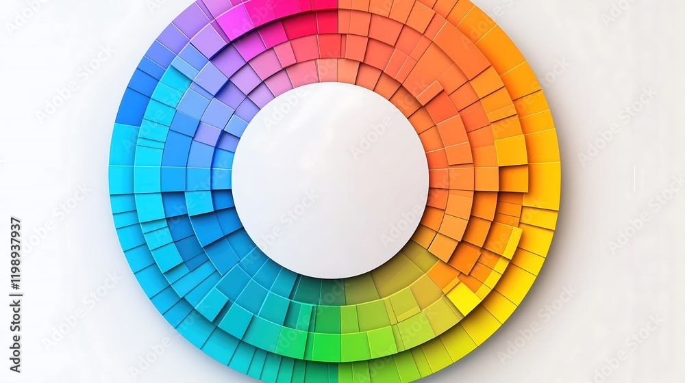 Obraz premium An eye-catching gaming brand logo displayed within a bold circular frame, utilizes pixel art to capture retro gaming nostalgia. Vivid colors dominate the design, with contrasting shades that add