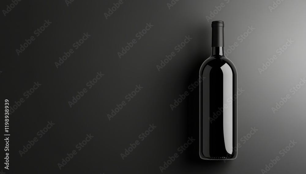 Elegant Black Wine Bottle on Dark Background: A Minimalist Product Shot Elegant Black Wine Bottle on Dark Background: A Minimalist Product Shot