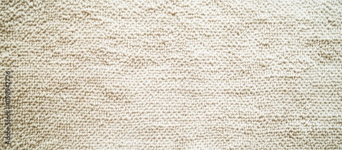 Neutral textured background in light beige tones woven fabric pattern with subtle imperfections and copy space for design elements photo