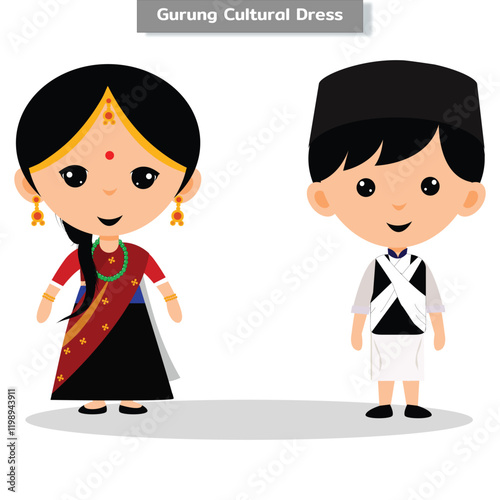 Male and Female Gurung Cultural Dress Together