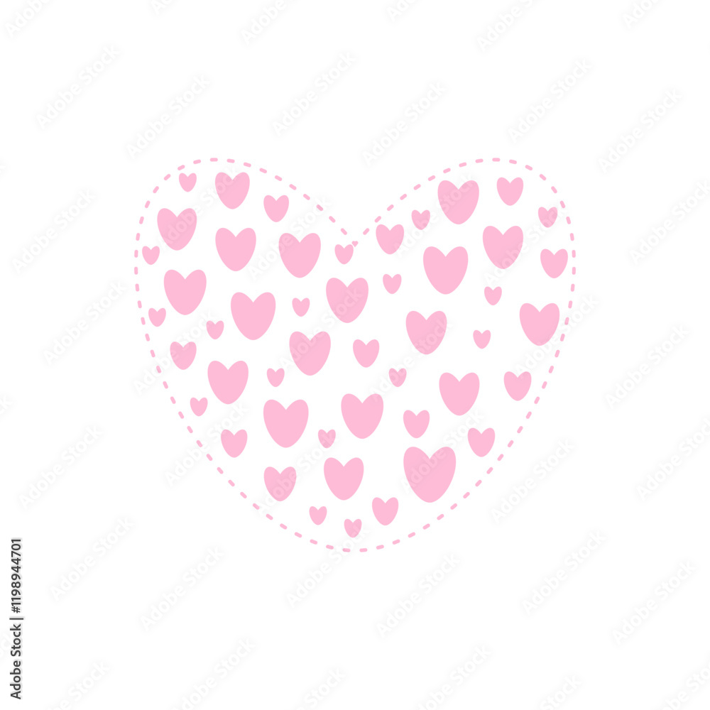 Pink heart, decorative element, isolated on white. Clipart, card, background, template. Flat, vector illustration. Pink heart, decorative element, isolated on white. Clipart, card, background, template. Flat, vector illustration.