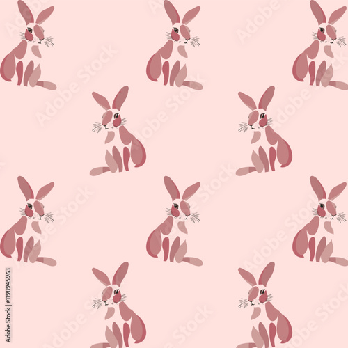 Pattern abstraction rabbit watercolor technique pink delicate