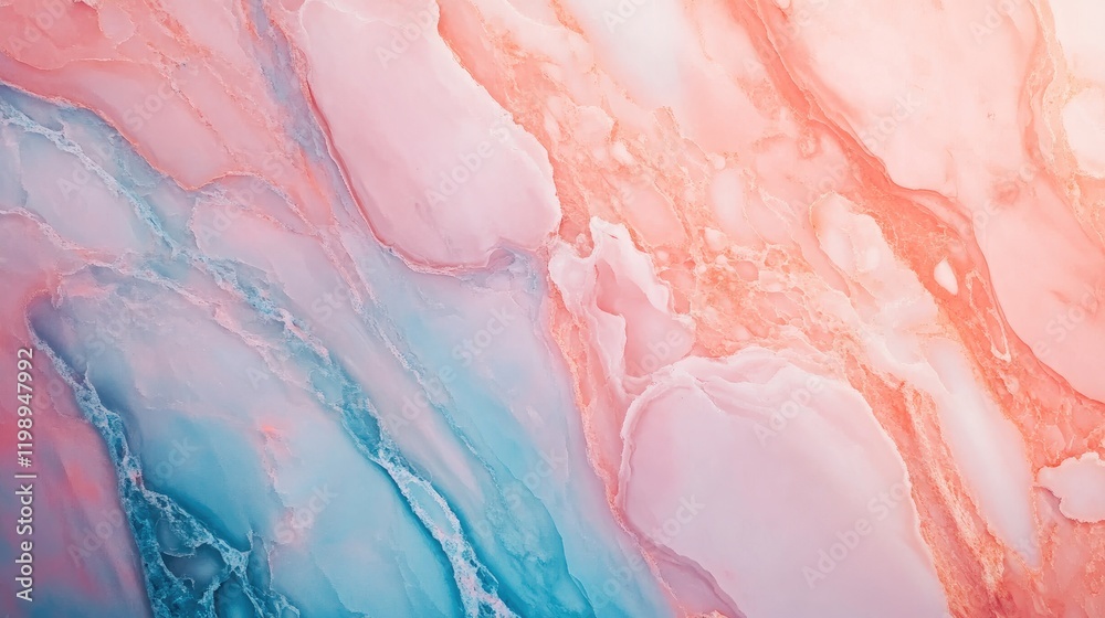 Fototapeta premium Abstract marble texture background in soft pink and blue tones with fluid patterns and Copy Space for text placement