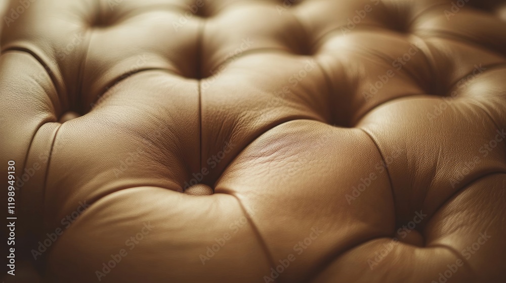 Naklejka premium Brown tufted leather texture with soft padding and subtle wear details suitable for background use Copy Space