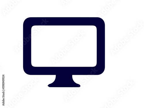 lcd monitor isolated on white