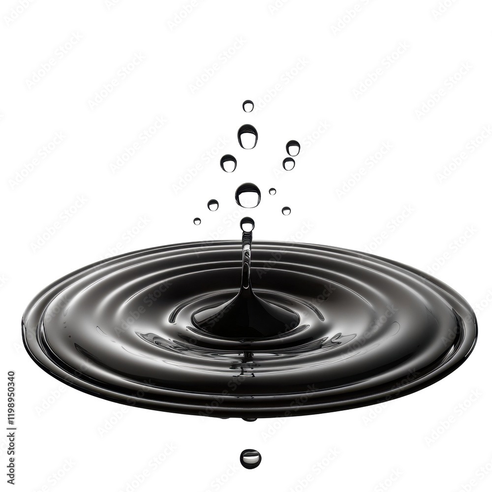 Captivating Black Liquid Drop Splash Creating Artistic Ripples in High Definition Captivating Black Liquid Drop Splash Creating Artistic Ripples in High Definition