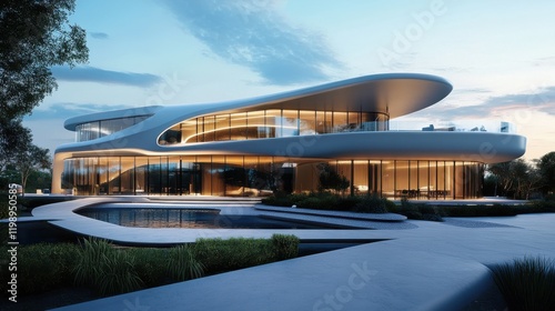 Wallpaper Mural The sleek and modern design of a business headquarters Torontodigital.ca