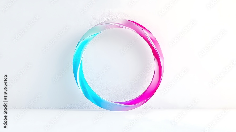 An elegant circular logo for a mobile app, using vibrant shades of cyan and magenta. The logo is sharply defined in the center, with a soft-focus background that adds depth. The composition includes An elegant circular logo for a mobile app, using vibrant shades of cyan and magenta. The logo is sharply defined in the center, with a soft-focus background that adds depth. The composition includes