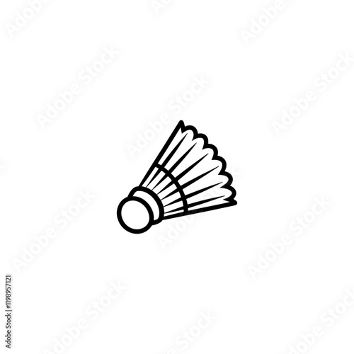 Vector shuttlecock silhouette illustration, Shuttlecock icon, Badminton shuttlecock icon, Badminton ball icon, Sports, badminton, sports equipment Shuttlecock Icons black and white vector illustration