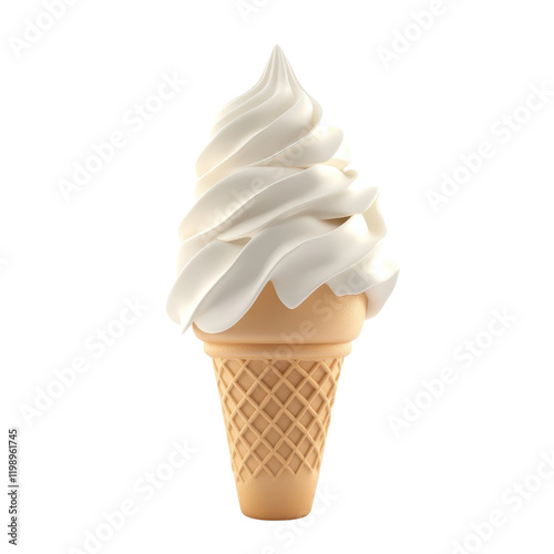 Delicious soft-serve ice cream in a crispy cone, perfect for a summer treat.