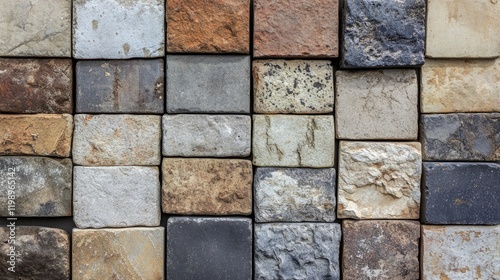 Wallpaper Mural Weathered Textured Bricks in Earthy Tones Forming a Sturdy Wall Close Up Rustic Charm and Warmth Ideal for Design Projects With Copy Space Torontodigital.ca