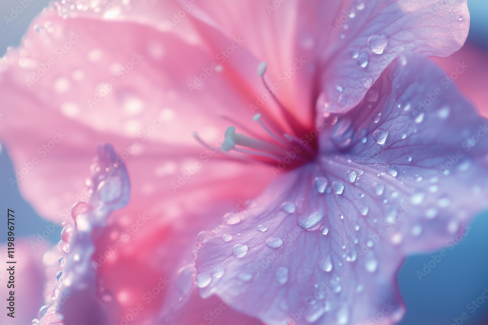close up of a pink flower with water drops close up of a pink flower with water drops