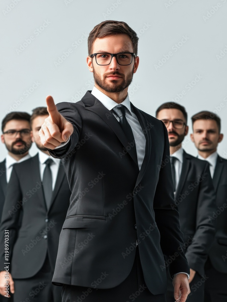 Concept leader of the business team indicates the direction Concept leader of the business team indicates the direction