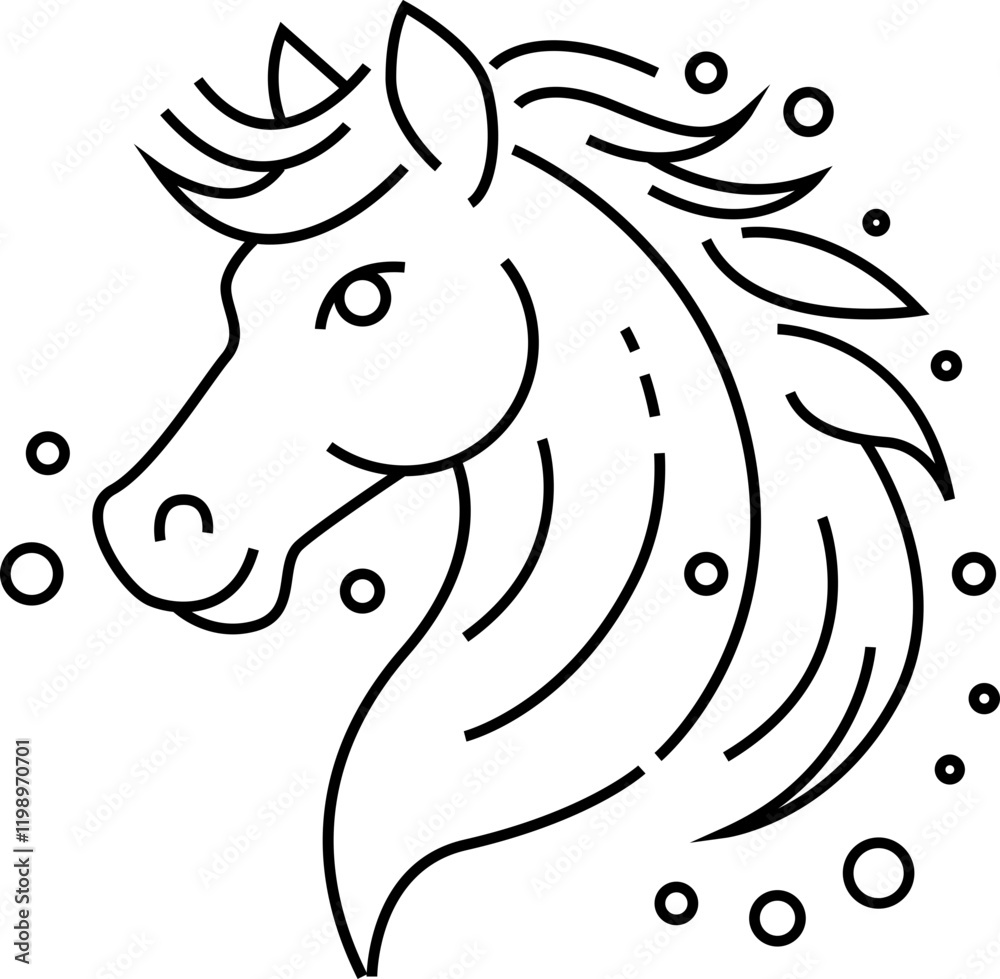 Horse ,line art , outline , simple linear Horse ,line art , outline , simple linear