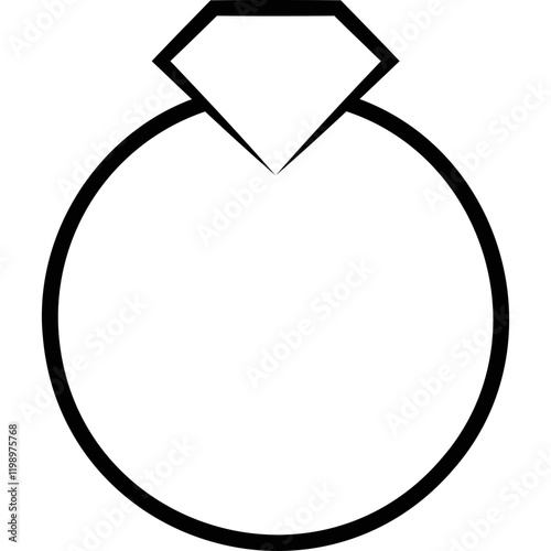 Simple vector icon precious ring