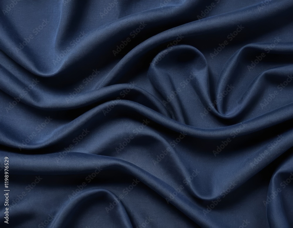 Fototapeta premium Blue Silk Fabric Drape, Smooth Texture Background