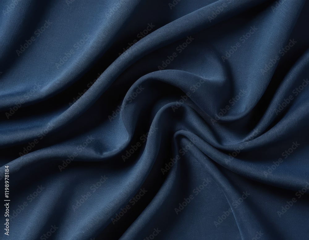 Dark Blue Silk Fabric Drape Texture Background Dark Blue Silk Fabric Drape Texture Background