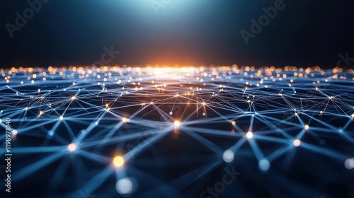 abstract network connectivity concept with interconnected nodes and lines - futuristic technology, digital communication, wireless signal, global network, data transmission.