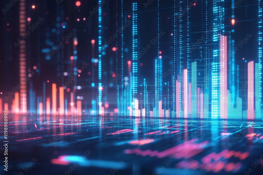 A digital abstract background with blue and white color tones, featuring an array of bar graphs on the right side. The bar charts represent financial data or stock market trends. A digital abstract background with blue and white color tones, featuring an array of bar graphs on the right side. The bar charts represent financial data or stock market trends.