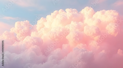 Dreamy Pastel Pink Cloud Formation Against a Soft Blue Sky
