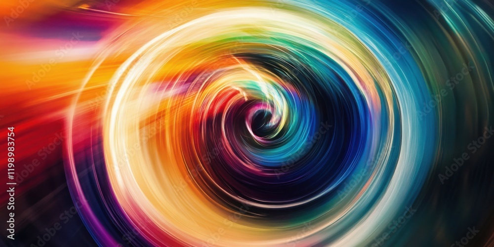 Fototapeta premium Radiating rainbow spiral design, bold and artistic interpretation