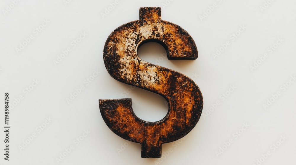 Rustic Dollar Sign with Unique Texture Rustic Dollar Sign with Unique Texture