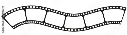 Film Strip icon. Movies Flim background with Flim roll. Film Strip icon. Black filled vector illustration.