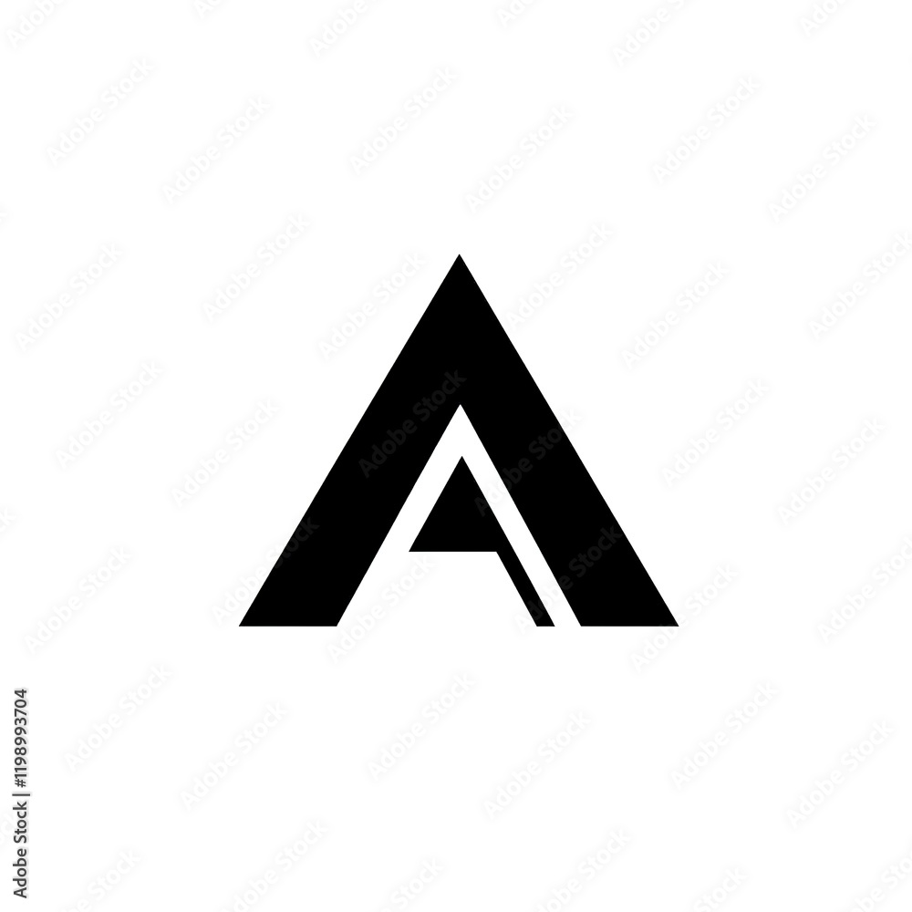 Simple Black Tent Icon Against White Background Simple Black Tent Icon Against White Background