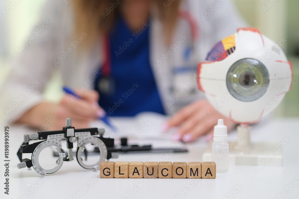 A detailed depiction emphasizing the importance of glaucoma exams and awareness in eye care for better health